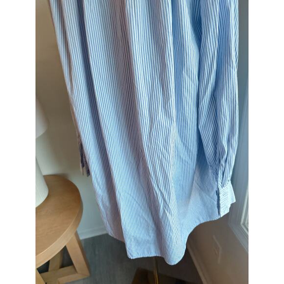 Missguided Blue Pinstripe Oversized Boyfriend Button Up Shirt Size 2 - Picture 9 of 9